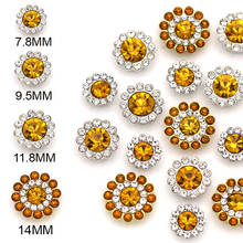 Flower Buttons Topaz Color Rhinestone Buttons Crystal Strass With Gold Sliver Metal Base Sew On Buttons For Clothes DIY Crafts 2024 - buy cheap