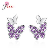 Pendientes de tuerca de mariposa de plata esterlina 925 para mujer y niña, joyería romántica, regalo de fiesta de cumpleaños, gran oferta 2024 - compra barato