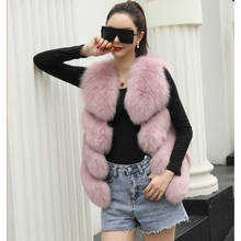 2021 New Real Fox Fur Vest Winter Coat Women Short Warm Sleeveless Vest Natural Fox Fur Coat Fashion Temperament Women Clothes 2024 - buy cheap