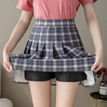 Zoki-minifalda plisada de cuadros para Mujer, falda de cintura alta A la moda, de estilo escolar japonés, 2021 2024 - compra barato