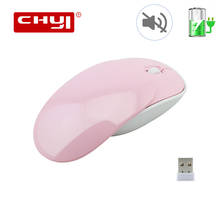 CHUYI-Mini ratón inalámbrico Rosa recargable, óptico, 2,4 Ghz, USB, 800-1200-1600 DPI, silencioso, para ordenador portátil y Notebook 2024 - compra barato