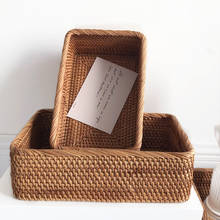 Hand-knitted Weaving Rattan Wicker Basket Fruit Food Tray Bread Case Simple Portable Picnic Storage Box 2024 - buy cheap