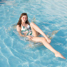 Colchão de natação inflável com rede de água, colchão de ar dobrável para piscina, cama flutuante e festa de água 2024 - compre barato