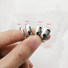 Anel simples de aço inoxidável, unissex, homens e mulheres, 2mm, 5mm, 6mm, 8mm, anel de casamento 2024 - compre barato