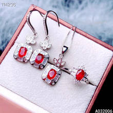 KJJEAXCMY fine jewelry 925 sterling silver natural ruby earrings ring pendant necklace trendy ladies suit support testing 2024 - buy cheap