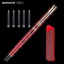Baoer 801 black gold red fountain pen luxury office gift ink pen 0.5mm & 1.0mm art nib gift pen 2024 - buy cheap