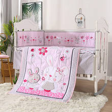 7PCS Embroidery baby boy crib bedding set kit berco baby crib set, Newborns Crib Protect (bumper+duvet+bed cover+bed skirt) 2024 - buy cheap