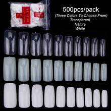 500Pcs False Nail Tips Clear White Natural French False Acrylic Nail Capsule UV Gel Size 0#-9# Pack Artificial Nails ABS Tips 2024 - buy cheap