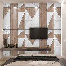 Milofi-bloque de madera geométrico 3D personalizado, material de textura, Fondo de TV, papel tapiz mural 2024 - compra barato