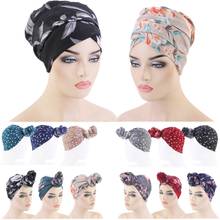 Chapéu de cauda longa estampada, envoltório para cabeça e cachecol de cabelo muçulmano, tubo, bandana, gorro africano, turbante 2024 - compre barato