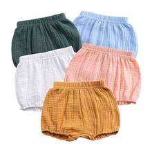 2021 Summer Kawaii Newborn Baby Boy Bloomers Shorts PP Pants Cotton and Linen Solid Color Girls Bread Pants Toddler Clothes 2024 - buy cheap