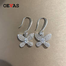 OEVAS Luxury 100% 925 Sterling Silver Created Moissanite Gemstone Drop Dangle Butterfly Earrings Fine Jewelry Gift Wholesale 2024 - buy cheap