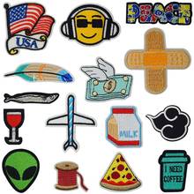 USA Daily Casual Plane Fur Iron On Patches Sewing Embroidered Applique for Jacket Clothes Stickers Badge DIY Apparel Accessories 2024 - buy cheap