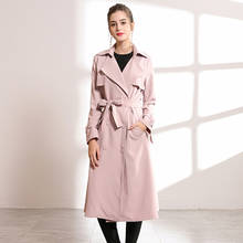 Windbreaker Women's Autumn Winter 2020 New Trench Coat Mid-length Belt Fashion Solid Color Slim Slimming Windbreaker Female Z762 2024 - buy cheap