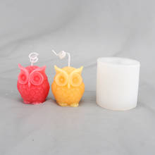 3D Свеча в форме совы, силиконовая форма для изготовления свечей, 4*3,6*4,8 см, полимерная форма для штукатурки, восковая форма, формы для свечей, lz79 2024 - купить недорого