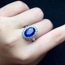 100% Natural And Real Blue Sapphire Ring  For Women 925 Sterling Silver Fine Jewerly Wedding Party ring 2024 - buy cheap