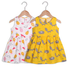 Vestido de verão estampado para meninas de 1 a 6 anos, 2020, algodão, sem mangas, aniversário, princesa, roupas infantis, lyq007 2024 - compre barato