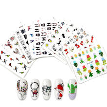 Милые наклейки для ногтей с изображением животных растений, водные наклейки для ногтей, кактус, лиса, кот, самодельные наклейки-слайдеры из фольги для дизайна ногтей, маникюрные наклейки для ногтей 2024 - купить недорого