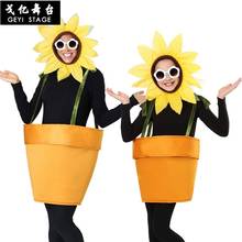 Men's Christmas Sunflower halloween Costume Funny Sunflower Role Play Fancy Dress For Adult kid Party Light Color Cosplay 2024 - buy cheap