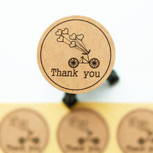 102pcs Bicycle Balloon Thank You Round Kraft Paper Seal Sticker DIY Gift Box Packing Lables Scrapbooking Stationery Sticker 2024 - buy cheap