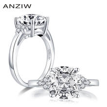ANZIW 925 Sterling Silver 4.0ct 4 Prongs Cushion Cut Engagement Rings Simulated Diamond Wedding Silver Rings  Jewelry Gifts 2024 - buy cheap