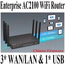 Firmware chinês 6 antenas roteador sem fio empresarial 802.11ac bandas duplas 2100mbps 2.4ghz + 5ghz, 3 entradas wan/lan gigabit, 1 * usb 2024 - compre barato