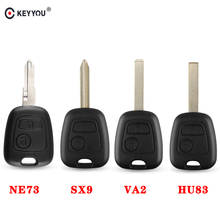 Keyyou 30x capa para controle remoto de carro, substituição para peugeot 106 206 306 406 botão ne73/lâmina va2/hu83/sx9 2024 - compre barato