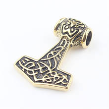 Gold Tone Myth THOR'S HAMMER Norse Magick Mjolnir Stainless Steel Pendant 2024 - buy cheap