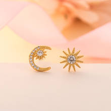 Trendy Moon&Star Stud Earring for Women Gold/Silver color Fashion Original Zircon Earrings Jewelry Gift Bijoux 2024 - compre barato