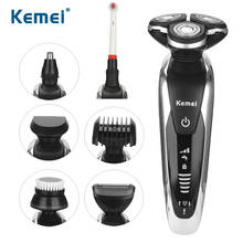 Kemei Rechargeable Electric Shaver Triple Blade Floating Head Waterproof Hair Trimmer for Men Electric Razor 220-240V 35D 2024 - buy cheap