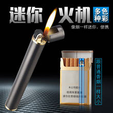 Isqueiro inflável portátil de metal, tipo de cigarro, roda de moagem criativa, abridor de chama, caixa de cigarro, embutido, dispositivo de butano 2024 - compre barato