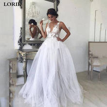 LORIE  Boho Wedding Dress 2020 Appliques Tulle A-Line Wedding Dress V-neck Sleeveless Princess Bride Dress Vestido De Noiva 2024 - buy cheap