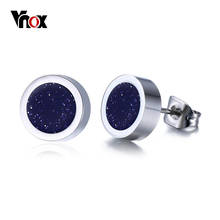 Vnox Starry Sky Stud Earrings for Women 4 colors Classic Simple Color Stainless Steel Earings Daily Jewelry 2024 - buy cheap
