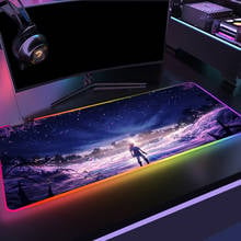 Alfombrilla de ratón grande RGB para juegos japoneses, superficie de retroiluminación Led para ordenador, teclado, alfombrilla de escritorio, soporte de patrón personalizado DIY 2024 - compra barato