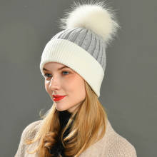 Women Winter Fur Ball Cap Cashmere Hats Beanie Cap Woman Female Warm Rabbit Fur Blend Knitted Fur Ponpon Hat Caps 2024 - buy cheap