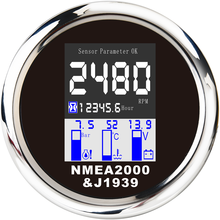 NMEA-tacómetro Digital multifuncional 2000, voltímetro, temperatura del agua, presión de aceite, 0 ~ 10 Bar, con alarma, 9-32V, 85MM, 4 en 1 2024 - compra barato