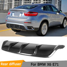 Car-Styling Carbon Fiber Car Rear Bumper Diffuser Lip For BMW X6 E71 2008-2014 Rear Bumper Diffuser Lip Spoiler Protector 2024 - buy cheap