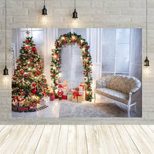 Avezano Рождественский Декор елка Зима Роскошные подарки диван игрушка Сияющие огни фон для фотосъемки для фотостудии 2024 - купить недорого