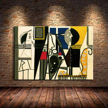 Pintor Picasso y modelo, lienzo de arte de pared, pintura en lienzo, decoración del hogar, imágenes artísticas de pared, impresión para decoración de sala de estar, sin marco 2024 - compra barato