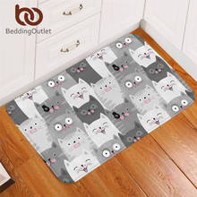 BeddingOutlet-alfombra antideslizante con dibujos de gato para dormitorio, alfombrilla para puerta de baño o cocina, 50x80cm, para amantes de los animales 2024 - compra barato