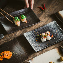 Plato de cerámica japonesa de 8 pulgadas, vajilla rectangular con personalidad creativa para restaurante comercial, cubiertos retro, plato para sushi 2024 - compra barato