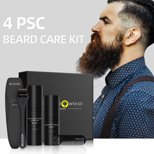Conjunto de 4 unids/set de Barbe para hombre, Kit de crecimiento de barba, potenciador del crecimiento del cabello, aceite esencial para el cuidado de la barba Facial 2024 - compra barato
