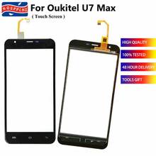 Painel de tela de toque para oukitel u7 max, 5.5 polegadas, 100% testado, sensor de vidro frontal, lentes de reparo para parte de telefone celular oukitel u7 max 2024 - compre barato