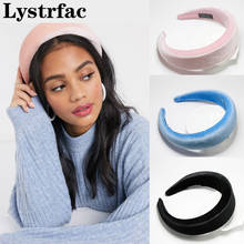 Lystretc. tiara feminina acolchoada de veludo vintage, faixa de cabeça macia de tecido de veludo para mulheres, acessórios da moda 2024 - compre barato