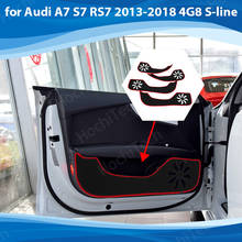 Cubierta protectora de borde lateral para puerta interior de coche, pegatina antipatadas para Audi A7 RS7 2013-18 4G8 s-line, accesorios 2024 - compra barato