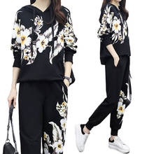 Plus Size Womens Two-piece Suit Spring 2021 New Fashion Hooded Pullover Sweater Suits Casual Sports Trousers Two-piece Sets 5XL 2024 - buy cheap