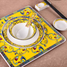 Juegos de vajilla de cerámica china, cuenco pequeño para arroz, plato PARA CENA, cuchara para sopa, palillos, soporte para taza, plato para salsa, accesorios de cocina 2024 - compra barato