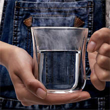 200 мл прозрачная двухслойная стеклянная кружка для воды стеклянная пивная кофейная кружка ручная работа креативная пивная кружка Чайные Кружки 2024 - купить недорого