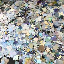 Ultrathin Mix Shapes Silver Gold Holographic Glitter Sequins Shinny Laser Eo-Friendly PET Sequin For Nail Art Decorations 50G 2024 - купить недорого