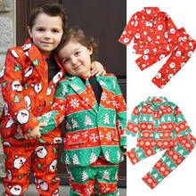 2020 Christmas Clothes Kids Boy Christmas Formal Suit Blazer Jacket+Pants+Necktie Gentleman Set 3Pcs Printed Xmas Outfit 3-8Y 2024 - buy cheap